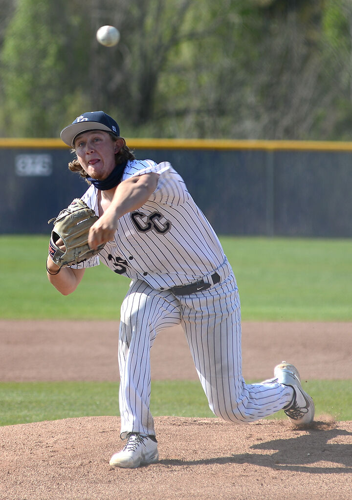 Jake Deakins practices his pitch